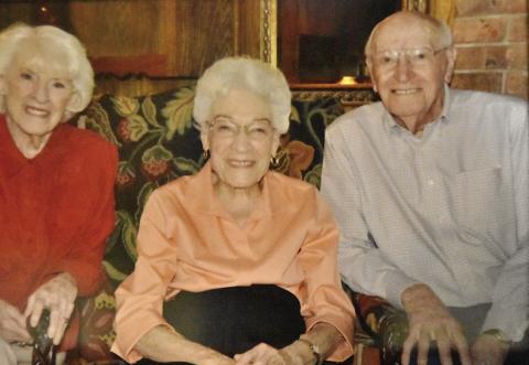 HEREFORD KIDS--William Eugene “Bub” Sparks, shown here with his late sisters Virgie and Alyce, will achieve his 100th birthday on May 4. He will be honored with a reception in the Fellowship Hall of First Baptist church at noon on May 3. Sparks is the oldest and longest time member—90 years—of the FBC congregation, where he still attends services every Sunday.