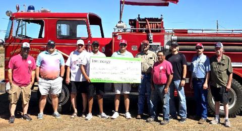 Dimmitt Volunteer Fire Department received a $1,000 check from Invenergy/ Bethel Wind Farm.
