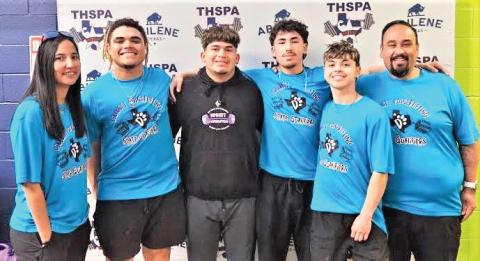 Dimmitt High School powerlifters Dallas Starkey, Arnoldo Ogaz and Ga’Quorie Chatham competed at the THSPA State Competition on May 21.