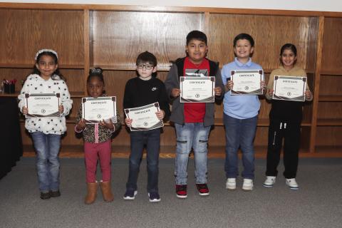 Tulia Elementary School Student Recognitions Monica Rosales, Destiny Session, Garrett Tandy, Jesus Perez, Elias Castellon, Zerina Ortega