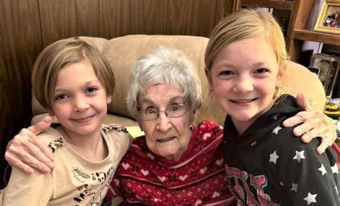 Displayers for January at Rhoads Memorial Library are Hart residents (left to right) Eleanor O’Connor, 9, Joy Barham (center) and Adalyn O’Connor,12. Who are exhibiting their crochet work.