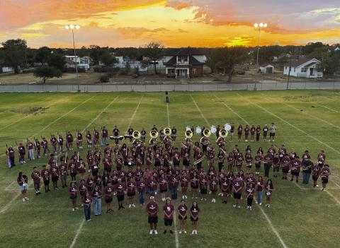 Hereford’s Mighty Maroon Band is ready for the 2026 football and marching season performing its contest show Cosmic Frontier. Mighty Maroon Band Outstanding Marchers of the Week in game one against Borger included Matthew Moya, Yamileth Soltero, Aliza Perez, Ava Barajas, Karime Tellez, and Elia Rodriguez. (Courtesy photos)