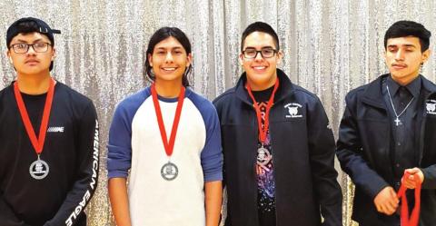 Dimmitt Robotics, Team 12398, Anthony Lopez, Christian Medina, Luigi Medrano and Darien Barrios.