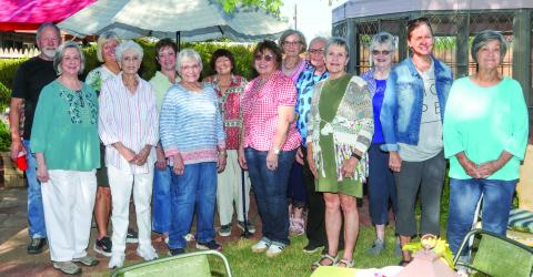 Swisher Briscoe Retired School Personnel had a Backyard Brunch to start their new year. The Brunch was held in the back yard of Tom Davey. Special guests were District 16 Officers. Pictured are Back Row: Bobby Moudy, Nancy House, Jennifer Straun, Carolyn Cobb, Shirley Dalluge, Jeanne Todd, and Sheila Via. Front Row: Dorothy Hulsey, Pat Devin, Karen Barnett, Tammy Price, Gwyn Ann Shannon, Renee Hartman, and Pegi Russell