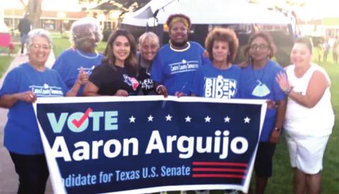 Democrat Aaron Arguijo kicked off his Texas Senate campaign in Dimmitt recently and several local supporters attended to cheer and spur him on to victory: Gloria Hernandez, Gwen Lewis, Zaira Arguijo, Kay Wendeborn, Joyce Thomas, Angie Casas, Olgo Saucedo and Elizabeth Ojeda. Arguijo’s campaign launch featured a band, various speakers and a street dance. Should Arguijo make it through the Democratic primaries, he is likely to face Republican Kel Seliger in the general election.
