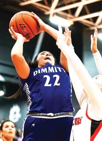 Bobbies Jocelyn Jimenez goes up for shot against the Lady Cubs. (Dimmitt Sports Media photo)
