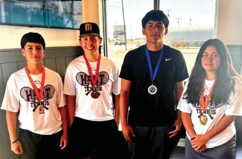 The Hart Tennis Team competed at the SPCHEA Tennis Meet in Levelland. Singles:Dominic Dominguez and Leslie Dominguez both placed 1st; Noah Marin placed 3rd;Noah Marin won consolation. The District meet is in Hart on April 21.
