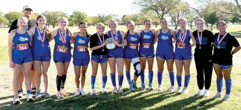 Nazareth Varsity and JV Girls XC teams competed at the District Championships. Nazareth Varsity — 2nd place team.Varsity members include Madison Brockman, 5th,Jolee Pigg, 6th, Mallory Wilhelm, 12th, Bridget Osterkamp, 14th, Zeli Olivas, 21st, Allie Pittillo, 23rd, Brynli Schilling, 24th. JV team members include Kyndrey Branum, 5th, McKinley Moore, 7th, Sydney Branum, 8th, Kira Patzold, 18th. The Varsity team advances to the Regional Meet at Mae Simmons in Lubbock on Oct. 22 and will run at 9 a.m.