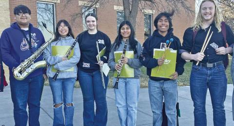 Tulia High School Band students performed at the All-Region Concert this weekend. They worked hard for their spots and did a fantastic job! We even had two students, Avary Wesley and Scarlett Chavez, that were selected all 4 years! Pictured are Isaiah Hernandez, Scarlett Chavez, Avary Wesley, Natalia Verdugo, Jose Verdugo, and Jace Miller.