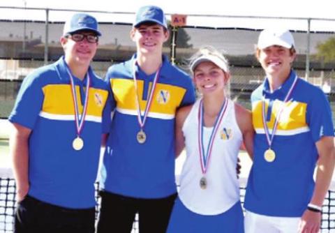 Naz tennis teams, Trent Gerber and Luke Schulte, and Harley Gerber and Carson Heiman.
