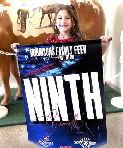 Castro County 4-Her Bryndle Gibson competed at the West Texas National Anthem Contest, placing ninth among a lot of youth vocalists. She will now be performing on April 12 at the youth concert following the junior rodeo.