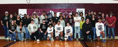 Tulia Powerlifter and Basketball Seniors were recognized following the final basketball game. Senior Powerlifters were Maddy Klein, Jerriah Brookins, Ryan Ramirez, and Anthony Frausto. Basketball Seniors were Ryan Ramirez, Elijah Wonzo, Kevin Pulido, Zaiden Jalomo, Luke Moore, and Logan Becerra.