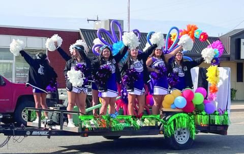 Dimmitt High School Cheerleaders enjoy the parade.