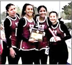 Hart Girls Track State Qualifiers – 4x100 meter relay, 1st place, Toree Jo Evans, Adamari Morales, Celena Gonzales and Ta’bree Worsham.