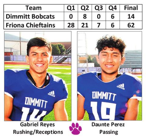 Bobcats fall to Chieftains, 62-14