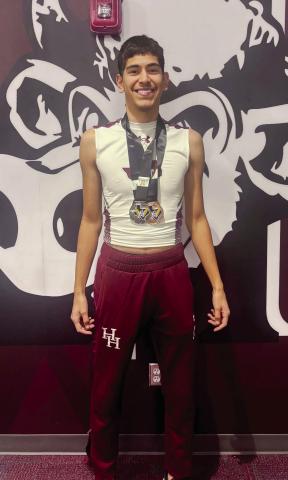 Hereford High School’s Izak Dominguez competed at the Andrews Track meet Friday and came away with a second place finish in the 110-meter-hurdles and a third place finish in the 300-meter-hurdles behind only athletes from 6A Midland Legacy. The full Herd track team will be in action Friday in Plainview.