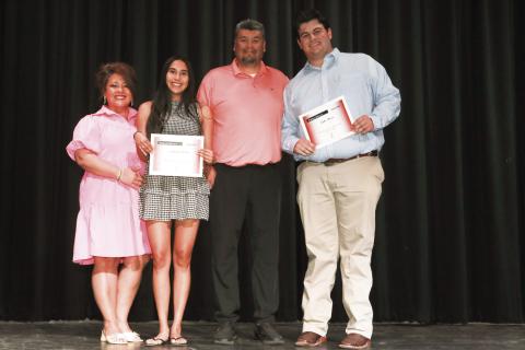 Brandon Guerra Memorial Scholarship presented by Jessica and Mike Guerra - Izabella Rocha, and Luke Moore