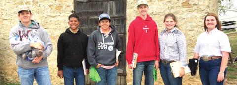 Nazareth FFA Homesite judging team at Weatherford: Dayson Schacher, Max Snead, Harrison Meador, Payton Durbin, Maddie Leochner, and Jaycee Pigg.