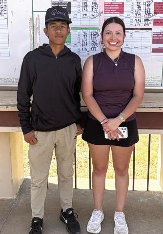 Uriel Prieto and Bray Chavira qualified for the Regional Golf Tournament after competing in district last week.