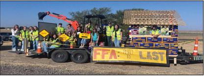 The annual Nazareth Labor Day festivities were Saturday and Nazareth Ag was well rep- resented in the parade. This year's theme "construction" is what the chapter officers came up with.