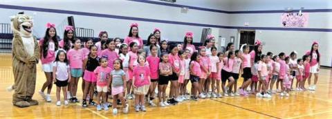 Dimmitt cheerleader hopeful soaked up a lot of spirit and skills at the DHS Varsity Cheerleaders Mini Cheer Camp held on Aug. 5-6. Held at the DHS gym, the camp welcomed a large group of kindergarten through 6th grade students.