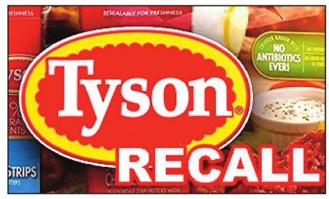 Tyson Foods recalls 8M pounds of chicken products