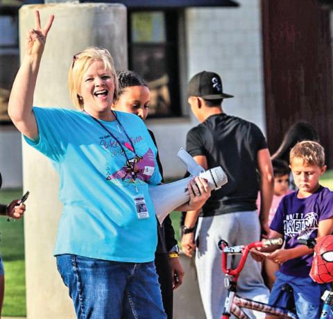 Kendra Cantrell, Communities in Schools director at DISD, organized the recent Snack Pak 4 Kids Bikea -thon which drew lots of youth for fun and competition last Thursday evening.