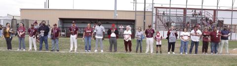 The Tulia Hornet Baseball team recognized teacher who had made an impact in their lives before the River Road game.