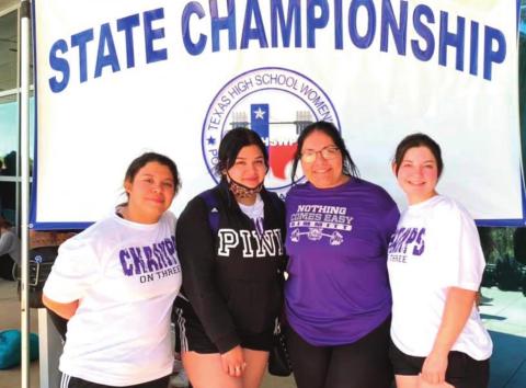 DHS Bobbies powerlifters Yamin Barron, Marilyn Martinez, Arlene Solis and Ashleigh Broom represented Dimmitt at the THSWPA state meet.