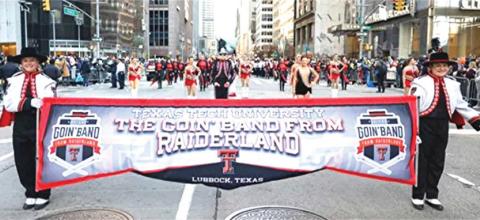 Texas Tech University Goin’ Band sparkles in Macy’s Thanksgiving Day Parade.