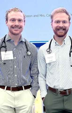 Former DHS grads Haydon and Payton Miller, who currently attend the UNT Health Texas College of Osteopathic Medicine, were among the 230 recipients of new Littman Cardiology IV stethoscopes. The Millers will be graduating in 2029.