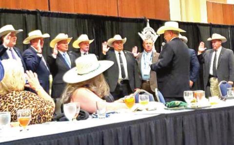 (Photo left) Sheriff Sal Rivera was sworn in at the SAT Board at the Sheriff’s Association of Texas training conference. He serves as the vice-chairman on the membership committee.