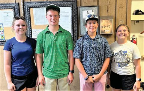 Nazareth Junior High Golfers competed in Dimmitt at the District Golf Tournament. Girls results: Brystol Burks placed 4th (64) and Rylee Scholz placed 6th (72). Boys results: Copper Farris, 1st (52) and Jack Wanjura, 3rd (56).