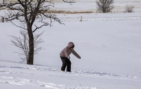 Snowboarding at Mackenzie Park
