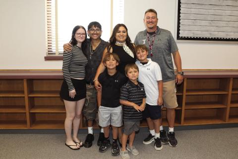 Tulia Junior High School Principal Mariana Cordova and her family Anistyn, Ayden, Cruz, Hanley, Bostyn, and Trevor.