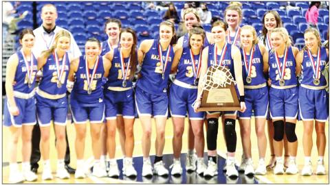 The Nazareth Swiftettes bring home the runner up trophy from the state championship finals.