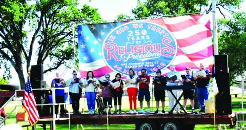 A choir of combined voices from Hereford churches brought depth and feeling to joint worship in Dameron Park.