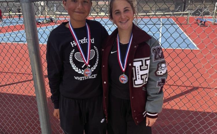 A great day for Herd Tennis at the Bulldog Open, bringing home plenty of hardware. PJ Hernandez/Caleb Ysaguirre - 1st Boys Doubles Zamiha Escobedo- 2nd Boys Singles Mario Yanez/Finley Dance- 2nd Mixed Doubles Nayeli Villarreal/Nataly Cervantes- 2nd Girls Doubles Josh Martinez- 3rd Boys Singles Nevaeh Murillo- 3rd Girls Singles Steeven Weng/Lucas Woodard Consolidation Champions Boys Doubles