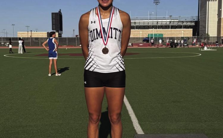 Dimmitt High School’s Lily Rodriguez competed in the WT regional qualifier practice meet Friday. She placed 3rd in the 100-meter dash and second in the 200-meter dash. She will be running at the regional meet Friday and Saturday in Abilene.