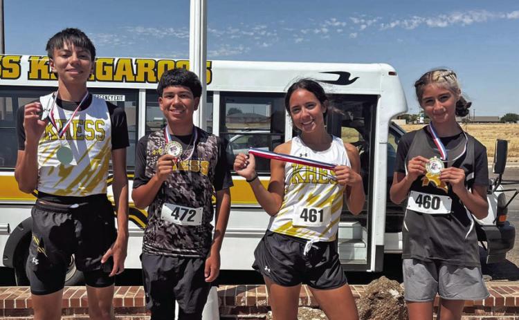 Kress Cross Country medal winners William Kress Junior High Boys Cross Country Abarca, Jayce Noriega, Hope McLain, and Bri Garza