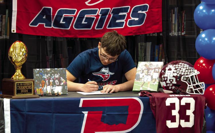 Hereford High School honored Kayden Alonzo last week as he signed to continue his academic and football career at Oklahoma Panhandle State University.