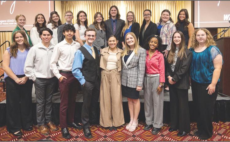 Photo: West Texas A&amp;M University's Rogers LEAD WT program's 2026-2027 cohort includes, front from left, Jaelyn Reynolds, Dimmitt’s Emilio Jiminez, Ivan De la Rosa, Logan White, Abril Rivera-Cervantes, Brenna Ware , Evalynn Ramirez, Jayci Nickels and Madalynn Schmidt, and, back from left, Muireann Benn-Rothstein, Cali McKinley, Kailin Noble, Benjamin Kogo, Sarah Robinson, Garicyn Bigham, Sye Boatmun, Mikah Wareham, Jamie Jefferson, Emma Wagner and Kaylea Marionneaux.