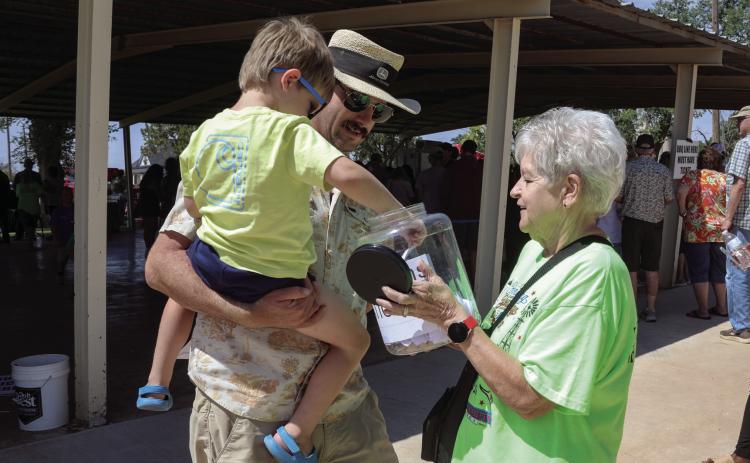 A drawing for the Swisher County Senior Citizens Meals on Wheels Grill was held at Conner Park during Picnic. The winner of the grill is Lizzie Dutton.