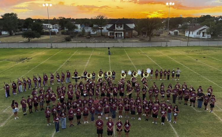 Hereford’s Mighty Maroon Band is ready for the 2026 football and marching season performing its contest show Cosmic Frontier. Mighty Maroon Band Outstanding Marchers of the Week in game one against Borger included Matthew Moya, Yamileth Soltero, Aliza Perez, Ava Barajas, Karime Tellez, and Elia Rodriguez. (Courtesy photos)