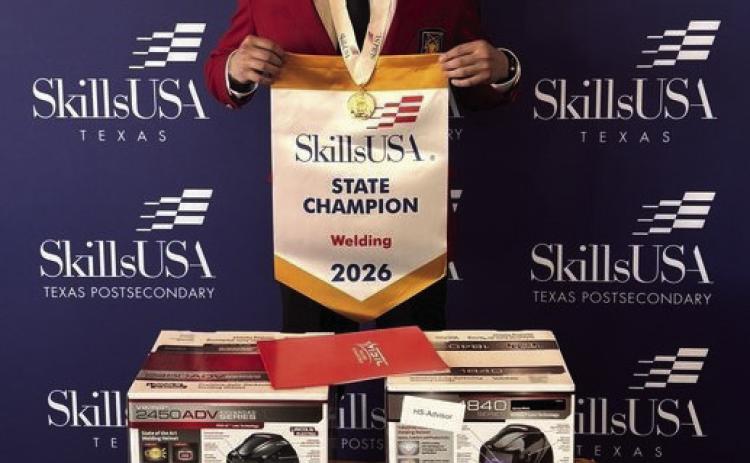 GOLD MEDAL WINNER--Hereford High School student Kevin Garcia was a gold medalist, winning the title of Best Advanced Welder in all of Texas in Skills USA Welding competition