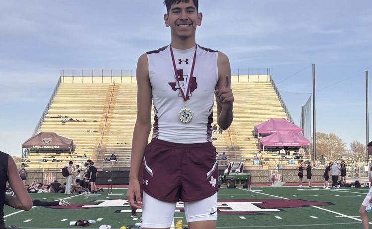 Izak Dominguez took first place in the 110-meter Hurdles.
