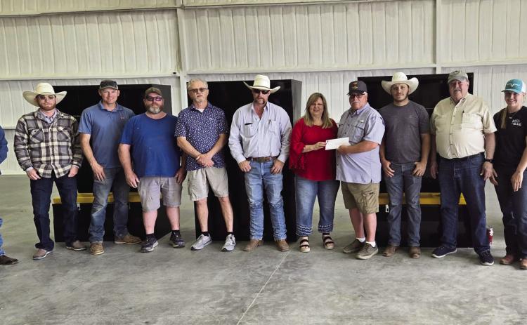 The 100 Club of the Texas Panhandle present a donation to the Happy Fire Department