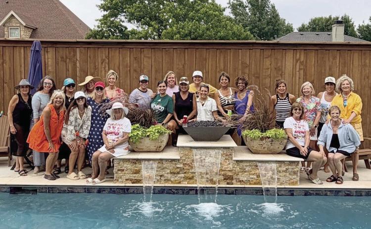 L’Allegra Study Club recently gathered for a summer poolside meeting at the home of Mike and Eva Mullins. Members enjoyed an afternoon of fellowship while celebrating the success of the club’s recent spring fundraiser, with proceeds benefiting Meals on Wheels. The club also welcomed new member Karron Smith. L’Allegra will reconvene in September, when newly elected officers will assume their Leadership roles for the coming year.