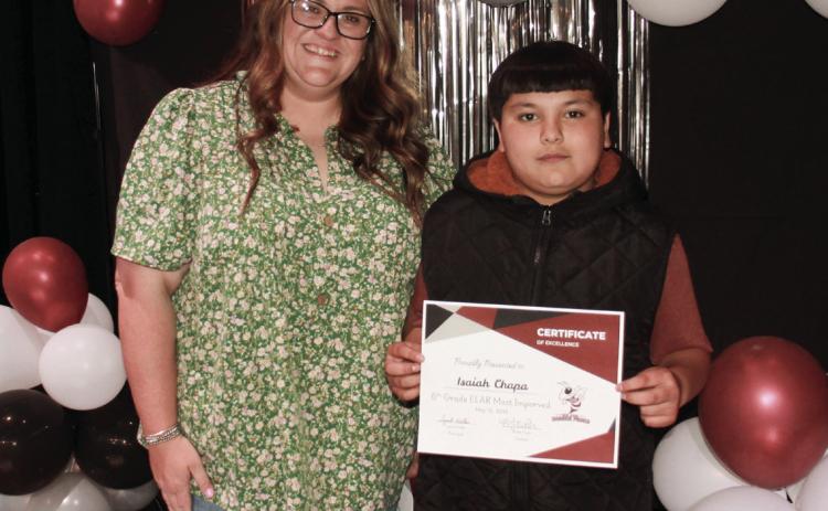 6th Grade ELAR Most Improved - Isaiah Chapa
