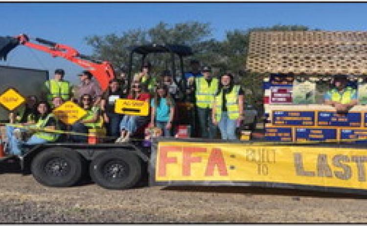 The annual Nazareth Labor Day festivities were Saturday and Nazareth Ag was well rep- resented in the parade. This year's theme "construction" is what the chapter officers came up with.